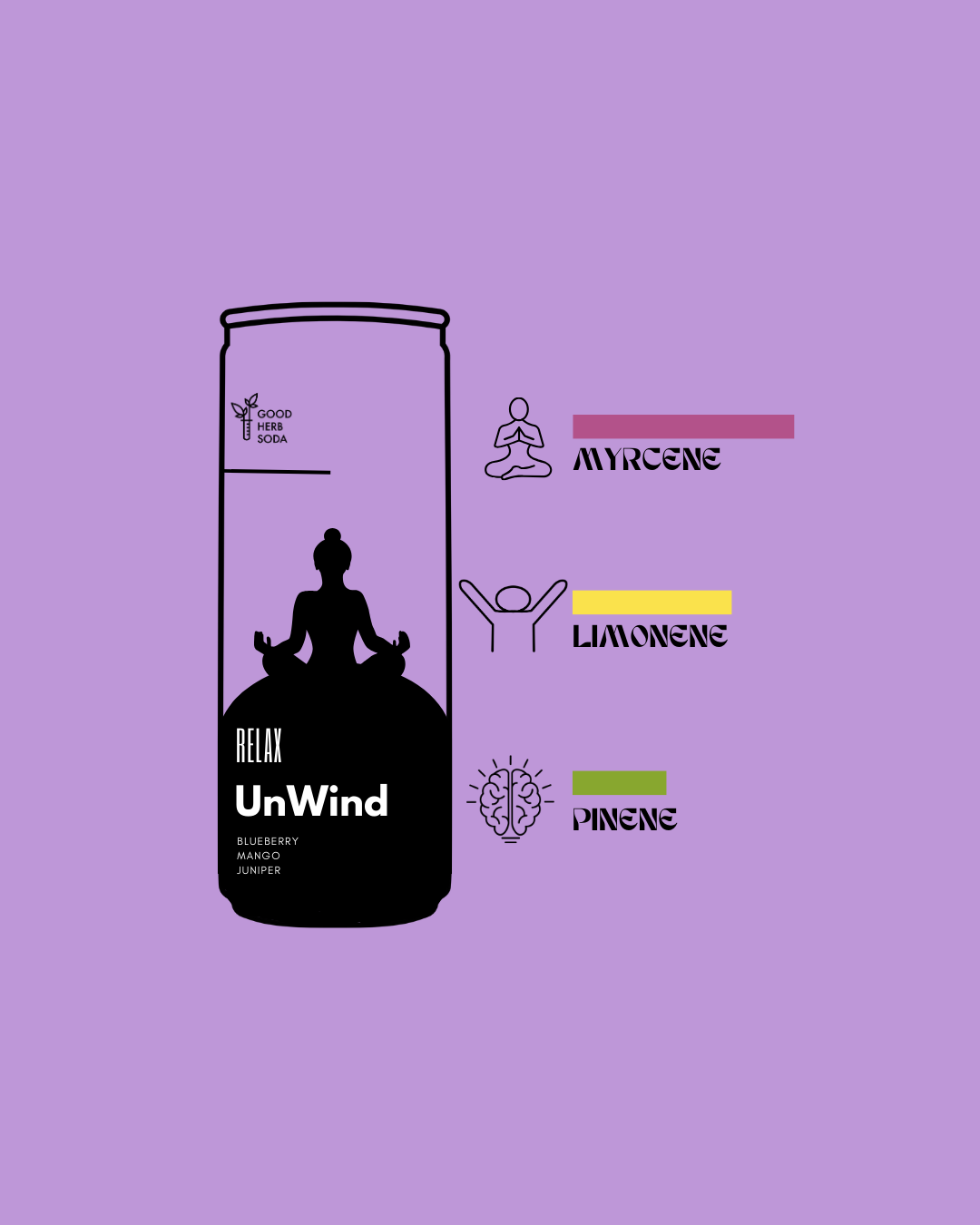 GOOD HERB SODA - UNWIND 12 x 250ml Cans